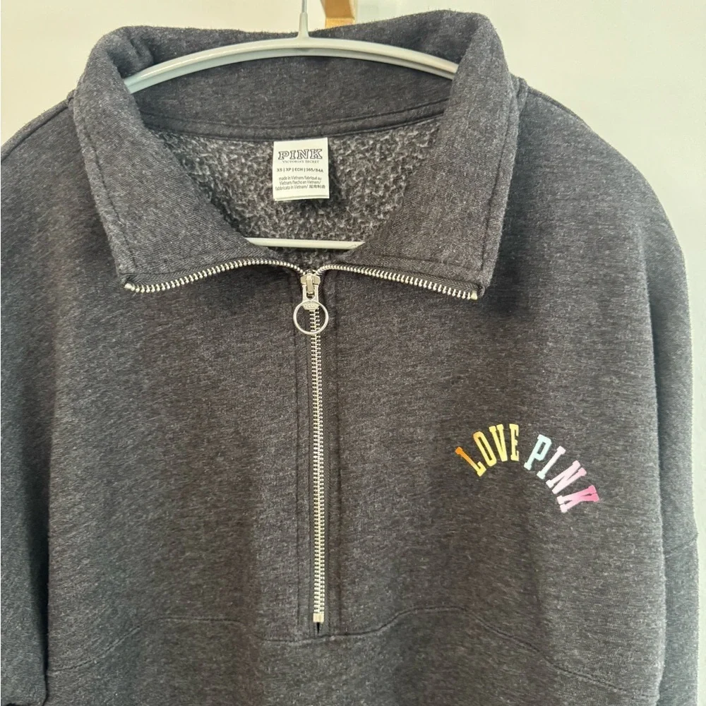 PINK Victoria's Secret Charcoal Zip-Up - Picture 2 of 5